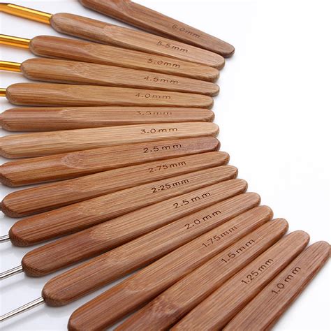 15 Piece Unique Crochet Hook Set Bamboo Crochet Hook Set Etsy