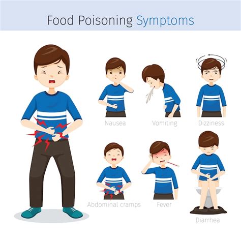 Premium Vector Man With Food Poisoning Symptoms