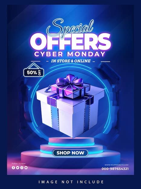 Free Psd Cyber Monday Poster Template Podium Premium Ai Generated Psd