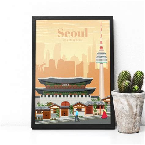 Korea Print Seoul Poster Namsan Seoul Tower YTN Korea Etsy