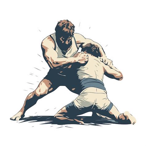 Jugadores De Rugby Ilustraci N Vectorial De Dos Hombres Luchando Por La