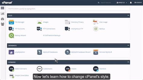 Cpanel Changing The Main Theme Youtube