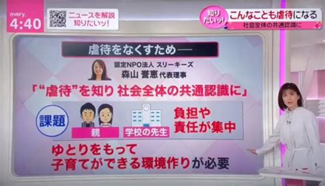 【日本テレビ】「news Every 」で代表・森山のコメントが紹介されました 認定npo法人3keys（スリーキーズ）