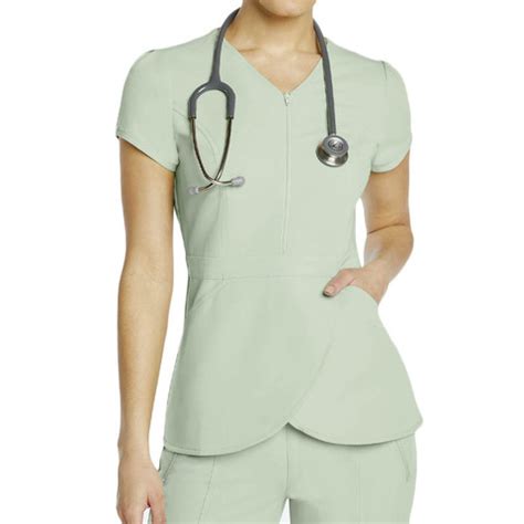 Buy Nurse Scrub Suit Lab Coat Patterns Custom Zip Reusable Stretchy ...