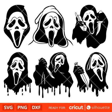 Scream Ghost Face Bundle Svg Ghost Face Svg Halloween Svg Horror Movie Svg Cricut