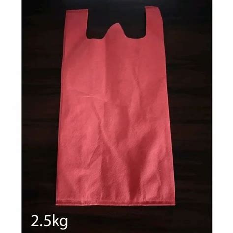 2 5kg Red Non Woven W Cut Bag At Rs 125 Kg बिना बुना हुआ डब्लू कट बैग