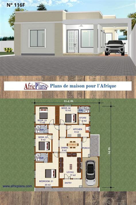 One Floor House Plans Modern Bungalow House Plans Four Bedroom House