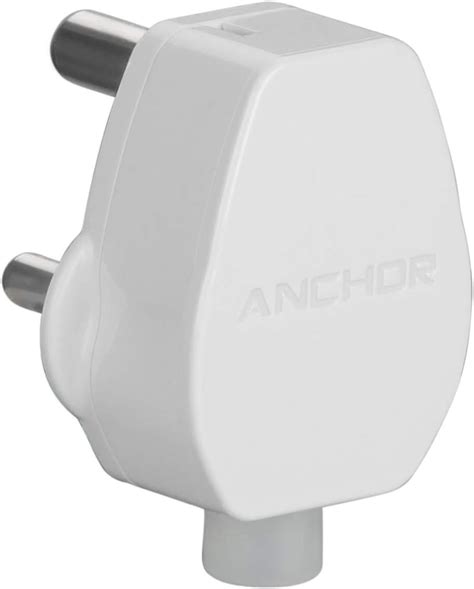 Smart Anchor Plastic 3 Pin 6a Plug Top White Home And Kitchen