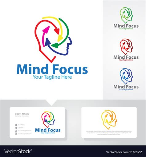 Mind Focus Logo Designs Royalty Free Vector Image