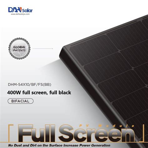 W Dah Solarmodul Randlos Bifacial Full Black