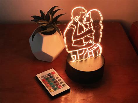 CUSTOM LED LIGHT Personalised 3D Lamp Anniversary Gift Etsy