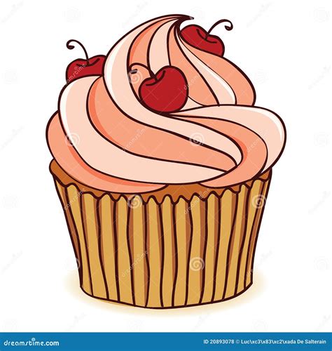 Cherry Cupcake Stock Vector Illustration Of Dessert