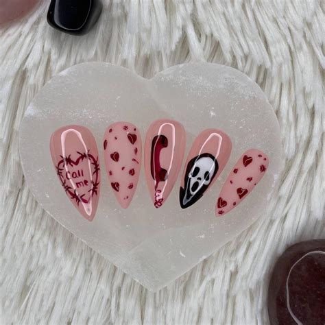 Ghostface Press On Nails 🖤🔪 Size Small Style Depop