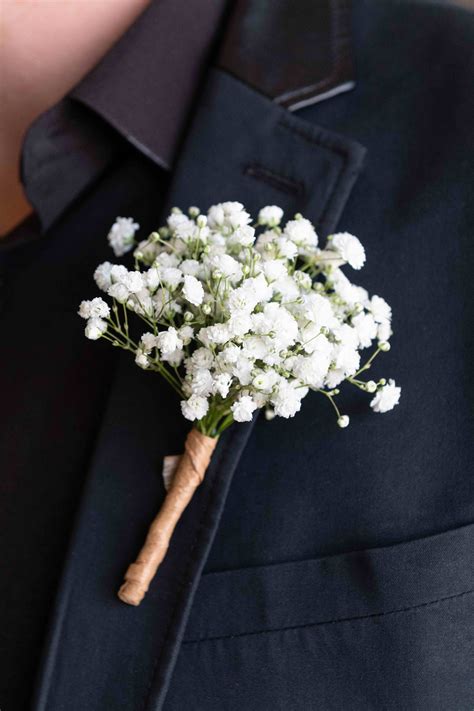 Babys Breath Boutonniere