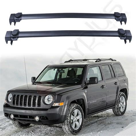 2x For Jeep Compass 2017 2018 Car Black Roof Rack Set Cross Bar Black Aluminum