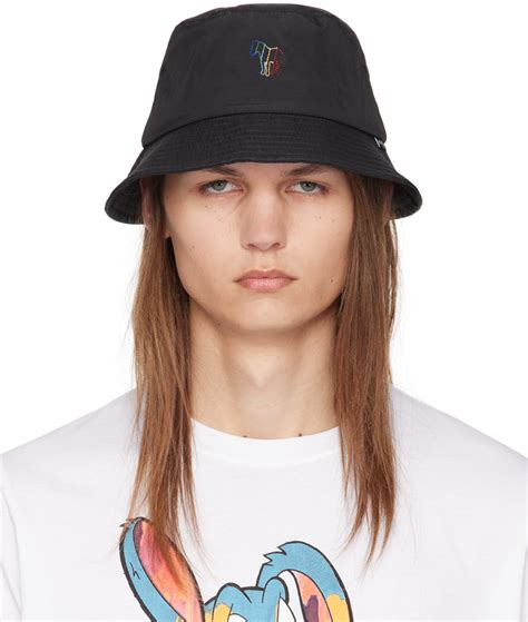 PS By Paul Smith Black Zebra Logo Bucket Hat SSENSE