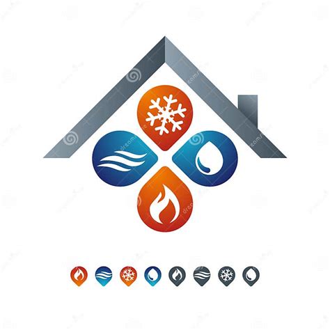 Residential Air Heating Cooling Electrical Plumbing Service Logo Design