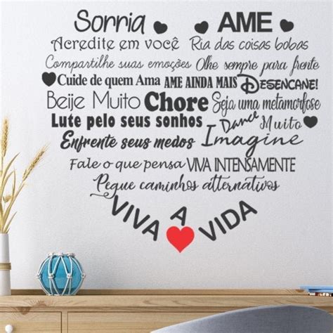 Adesivo Decorativo De Parede Frase Sorria Viva Ame A Vida Madeiramadeira