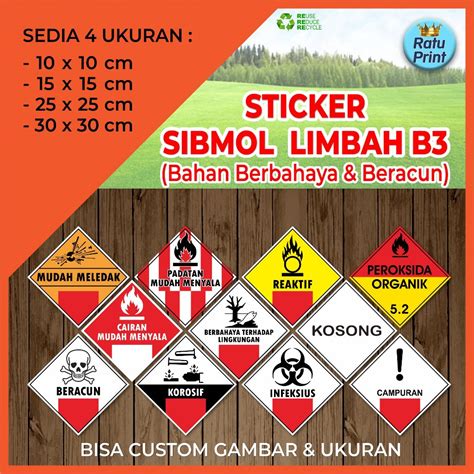 Jual Label Sticker Tanda Simbol Limbah B3 Stiker Hazmat Bahan Berbahaya