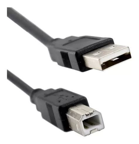 Cable Usb Ab 20 De 2 Metros Para Impresoras Hp Epson Canon Con Filtro De Color Negro