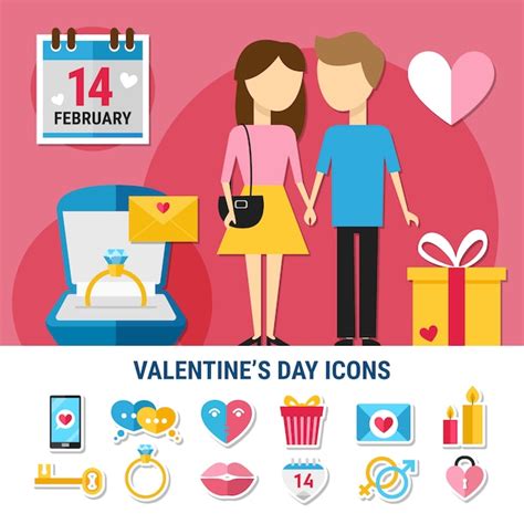 Free Vector Valentines Day Icon Set