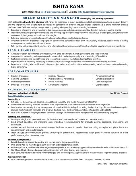 Brand Marketing Manager Resume Examples And Template With Job Winning Tips