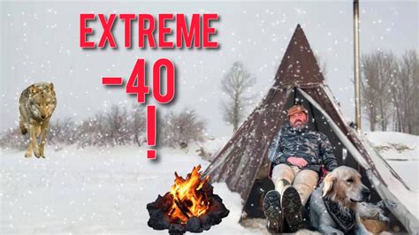 Extreme Winter Camping In Alaska 40C Hot Tent Camping WINTER STORM