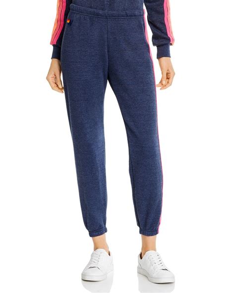 Aviator Nation Rainbow Stripe Sweatpants In Blue Lyst