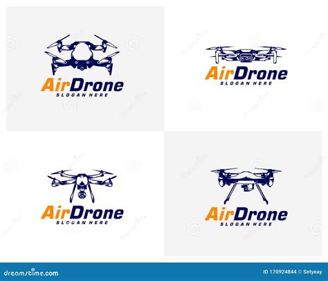 Set Of Drone Logo Design Template Photography Drone Icon Vector Creative Design Stock Vector