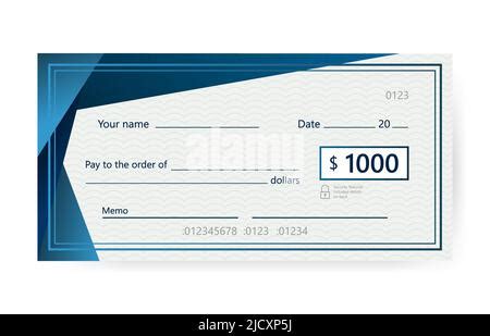 Modèle de chèque de banque en blanc Fake check page immersive Image