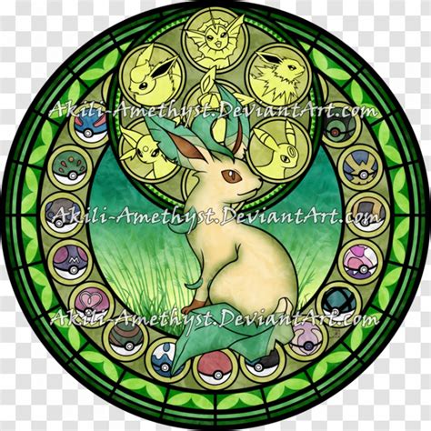 Eevee Pikachu DeviantArt Pokémon Leafeon Stained Glass Transparent PNG