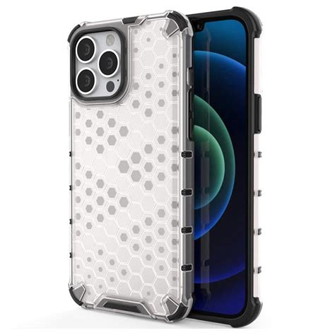 Honeycomb Armored IPhone 14 Pro Hybrid Case Transparent