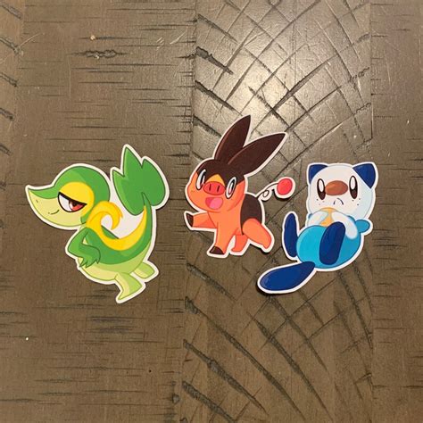 Unova Starter Pokemon Sticker Set Etsy