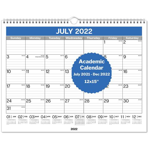 Buy Dunwell Large Wall Calendar Blue X Use Hanging