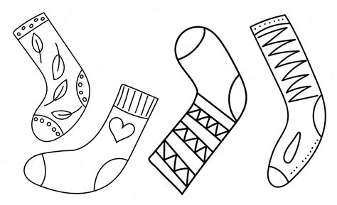 Premium Vector Socks Doodle Outline Sketch On White Background Vector