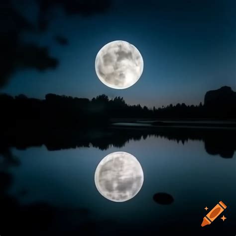 Full Moon Reflecting On A Calm River On Craiyon