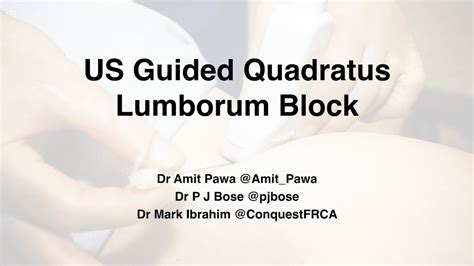 Lsora Ultrasound Guided Quadratus Lumborum Block Tutorial Youtube