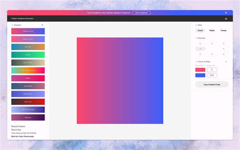 Flutter Gradient Generator Create Flutter Gradients