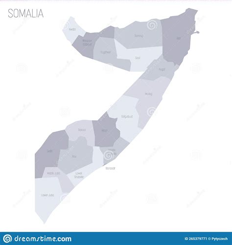 Somalia Political Map Of Administrative Divisions Stock Vector