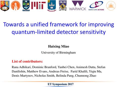 Haixing Miao University Of Birmingham List Of Contributors Ppt Download