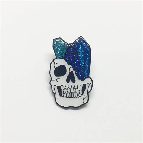 Sparkle Skull Pin V2 By Mysticumluna On Etsy M Skull Pin Cute Pins