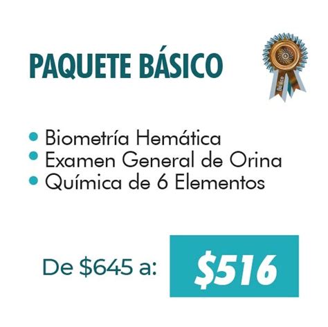 Paquete Básico Check Up Laboratorio Médico Samalab