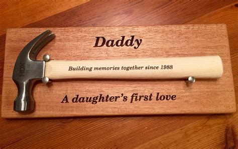 Happy Fathers Day Hammer Display Plaque And Engraved Ounce Etsy