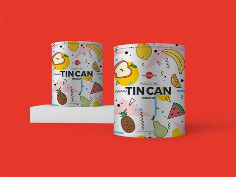 Free Packaging Tin Can Mockup Mockup Planet