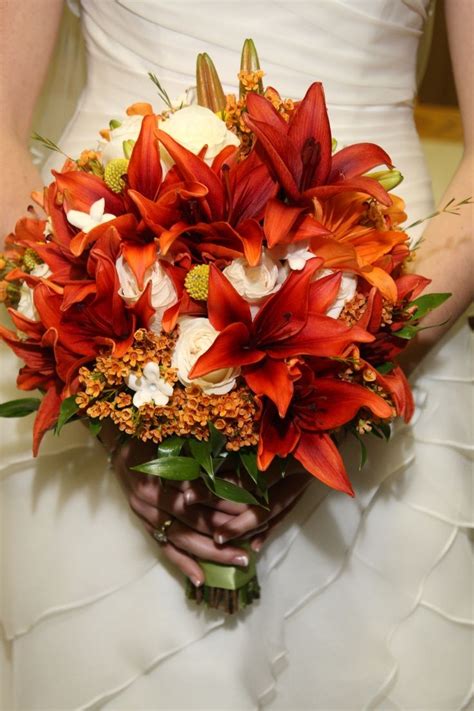 Burnt Orange Wedding Flowers Weddingdressescollection Cho