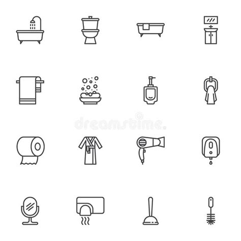 Wc Het Pictogram Van De Toiletlijn Vector Eenvoudig Minimaal 96x96 Pictogram Vector Illustratie