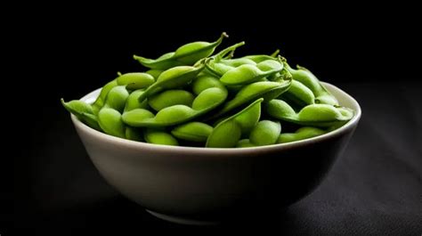 Green Soybeans Are In A Stainlesssteel Mesh Food Storage Container