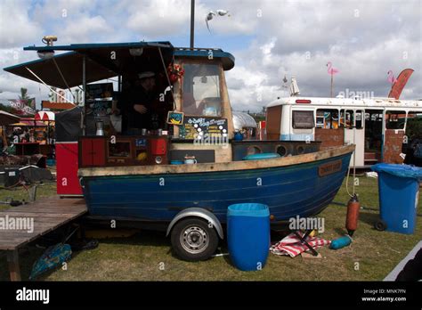 Amsterdam Netherlands May 14 2016 Food Truck Boat In Amsterdam Stock