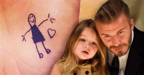 David Beckham debuts adorable new tattoo scribbled by four-year-old ...