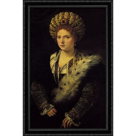 Portrait D`isabella D`este 26x40 Large Black Ornate Wood Framed Canvas